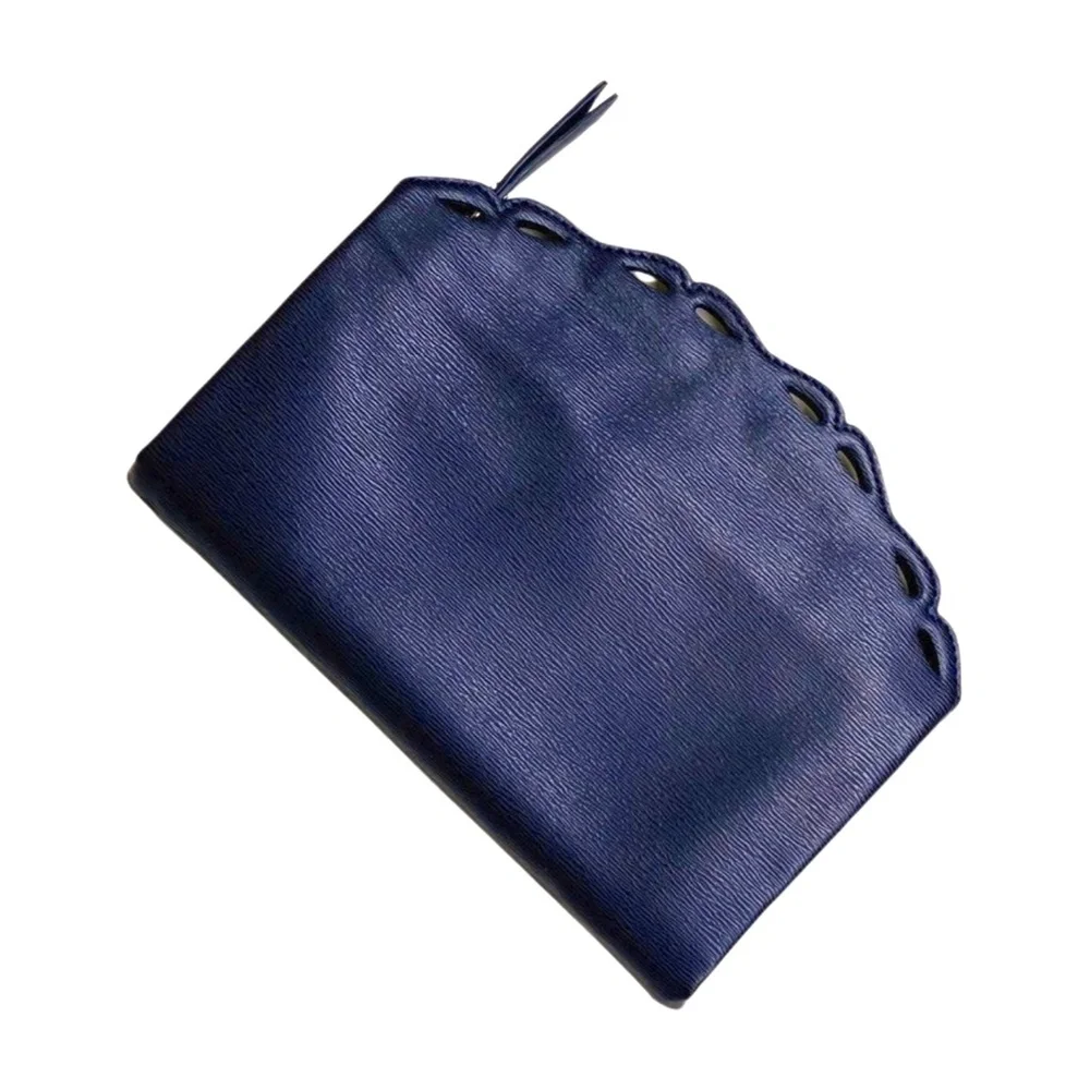 Banana Republic Synthetic Leather Clutch - Textured Navy - Designed Edging - Picture 1 of 2